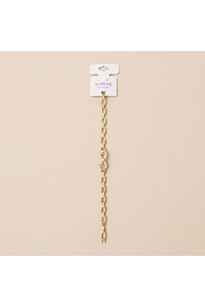XUPING JEWELRY Vıp Seri 316L Çelik Gold Renk Işıltılı Sonsuzluk Figürlü Kalın...