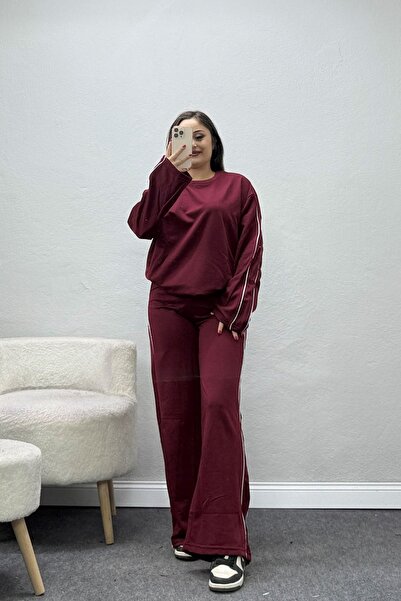 BELENDİR Women's Arabieli 2 Thread Tracksuit Set Claret Red