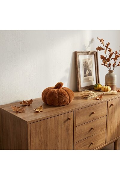 Ornament24 Dovleac decorativ din blanita maro cu aspect plusat, decoratiune d...