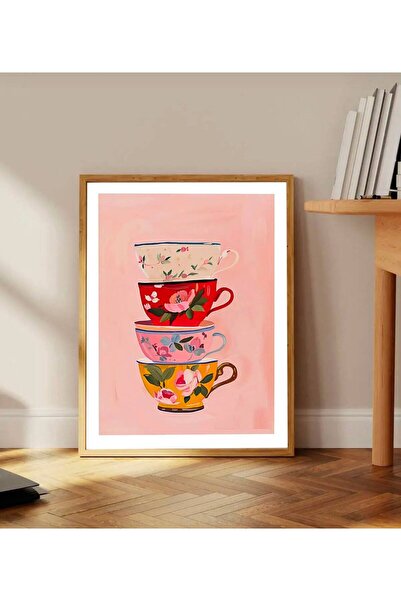 musnig Çerçevesiz Poster Tablo, Duvar Posteri, Sanatsal Hd Baskı renkli fincan