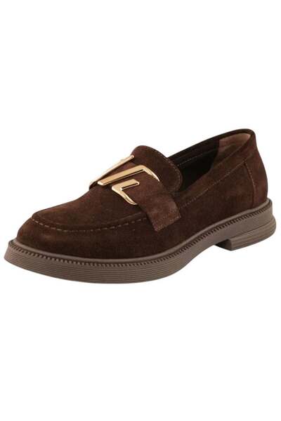 Mammamia D26Ka-935-B Brown Suede Women's Comfort Leather Shoes