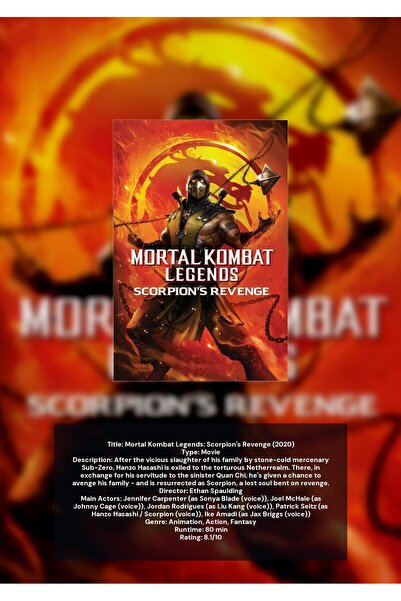 OEM Εκδίκηση του Σκορπιού Αφίσα Ινφογραφίκας Mortal Kombat Legends, Χαρτόνι 2...