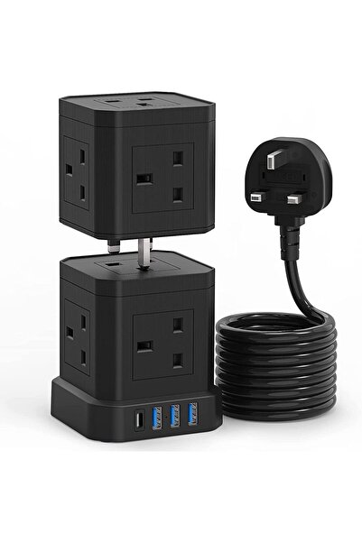 BROADONYX Versatile Surge Protector Extension Cord with USB Ports - Heavy-Dut...
