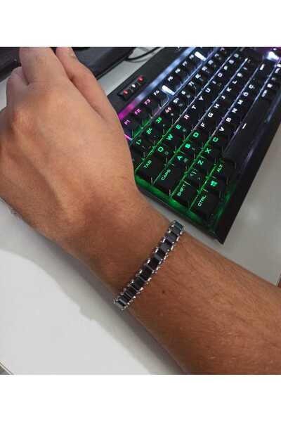 Simge Gümüş Steel Ceramic Bracelet