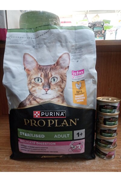 Pro Plan KISIRLAŞTIRILMIŞ TAVUKLU YETİŞİKİN KEDİ KURU MAMA 3 KG+5 ADET TONBAL...