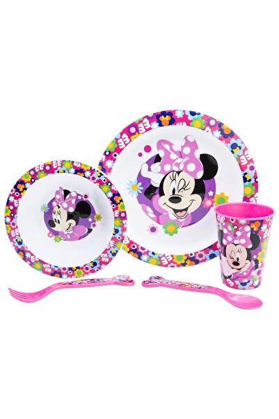 MINNIE Παιδικό σετ φαγητού 5 τεμαχίων με ανοιξιάτικη εμφάνιση