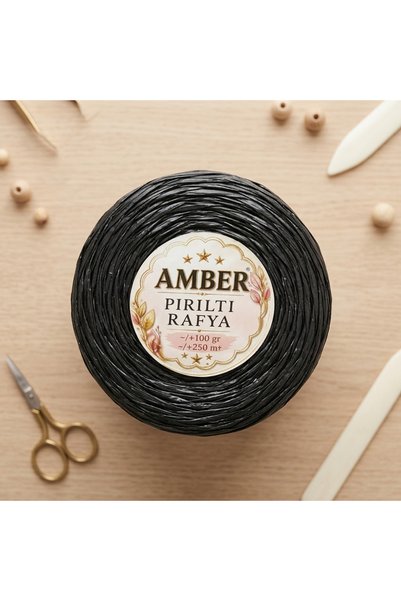 SEM AKSESUAR Amber Shimmer Raffia Yarn 100 Gr 250 Mt 1 Roll