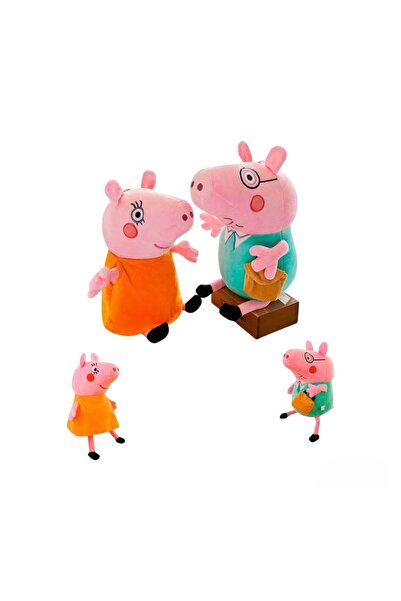 Virtual Trend Set of 2 Peppa Pig Plush Toys, With Mummy Pig and Daddy Pig Cha...