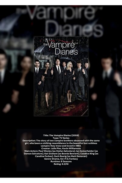 OEM The Vampire Diaries Αφίσα Ινφορματικού Γραφήματος, Συλλογή Τηλεοπτικής Σε...