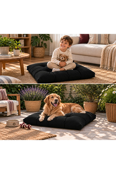 Genel Markalar 70x70 cm Kapitone Yer Minderi – Kare Oturma Minderi – Ev, Balk...