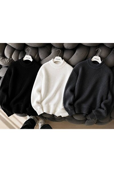 pepule Women's 3-Piece Crew Neck Oversize Knitwear Sweater Soft Knitted Sweater