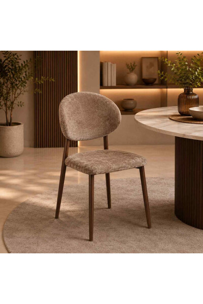 Palma homez Chanel Chair Beige 89X45X45 cm - Dining Table Chair