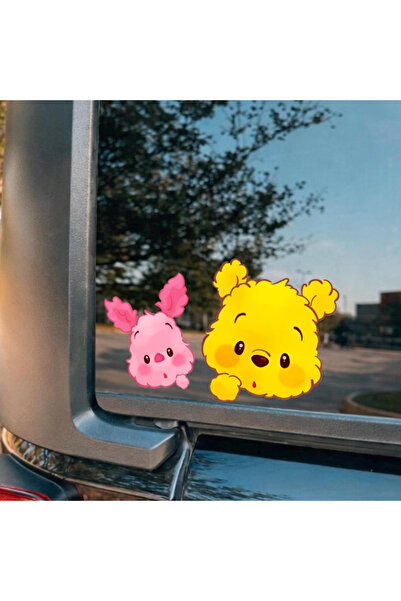 Winnie The Pooh Baby Pooh & Piglet Sticker | UV Su Geçirmez Araba Oto Sticker | Dekoratif Sticker