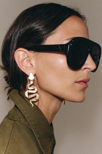 My Joyas Design Zr Model Metal Snake Earrings