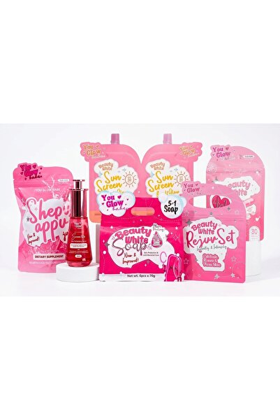 You Glow babe مجموعة بيوتي وايت لتفتيح البشرة (6 قطع)