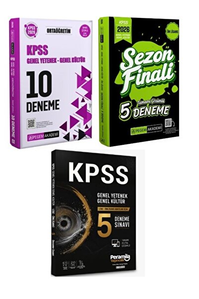 Pegem Akademi Yayıncılık Pegem 2026 KPSS Ortaöğretim 10 Deneme + Sezon Finali...