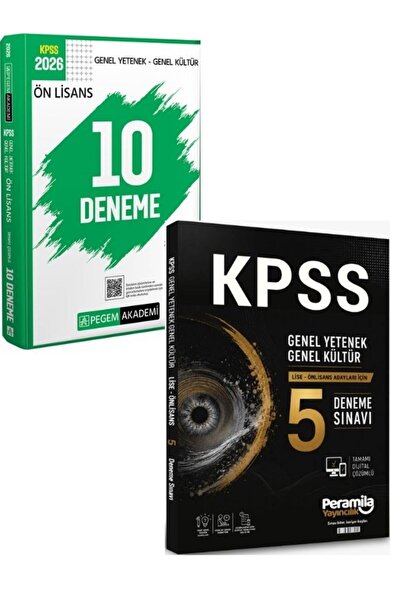 Pegem Akademi Yayıncılık Pegem 2026 KPSS Ön Lisans 10 Deneme & Peramila Lise-...