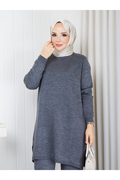 NİLNUR MODA سترة نسائية من التريكو اللامعة من الموسم الجديد