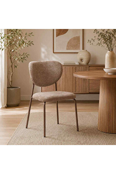 Palma homez Chanel Beige Chair 80X46X46 cm - Padded Dining Chair
