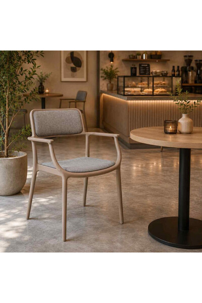 Palma homez Beige Plastic Chair 88X40X41 cm - Dining Table Chair