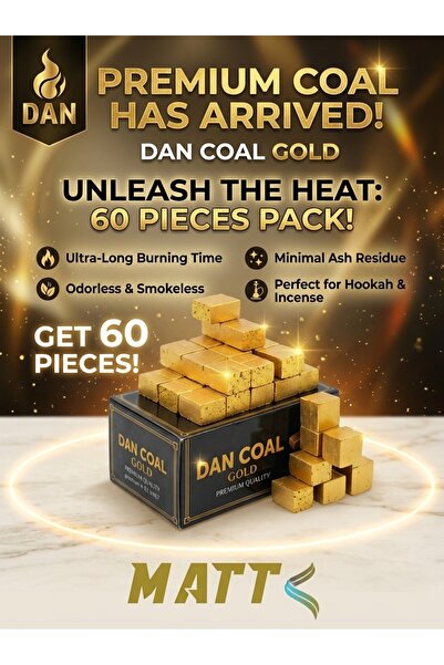 Dar Al Nahda DAN COAL Gold Premium Coconut Charcoal Cubes – Long Burning Hook...