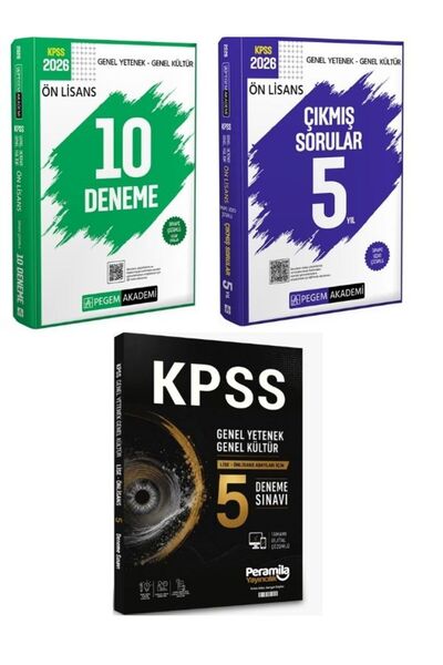 Pegem Akademi Yayıncılık Pegem 2026 KPSS Ön Lisans 10 Deneme + Çıkmış Sorular...