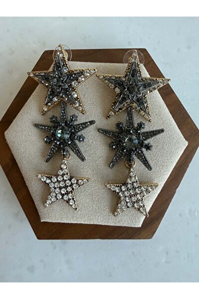 My Joyas Design ZR Model Taşlı Yıldız Şık Küpe