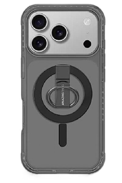 Amazingthing كفر حماية تيتان جريب شفاف أسود لهاتف iPhone 17 Pro وPro Max بحام...
