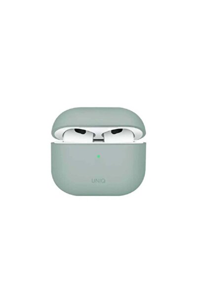 uniq يونيك حافظة سماعات AirPods 4 خضراء من السيليكون السائل الناعم بحماية هجي...