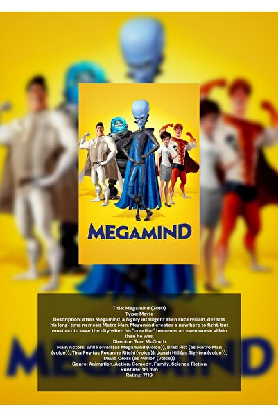 OEM Αφίσα Ινφογραφίκας Megamind, Διακοσμητικό Τοίχου Ταινίας Κινουμένων Σχεδί...