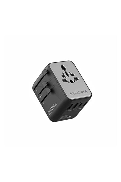 RavPower راف باور فيش سفر وشاحن متعدد المداخل بقدرة 65W مع 3 منافذ تايب سي وم...
