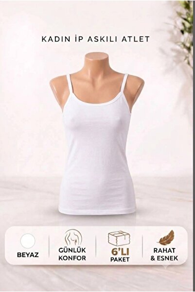 LYZALÜXEN 6 Pieces Women's Cotton Strap Tank Tops Lycra Soft
