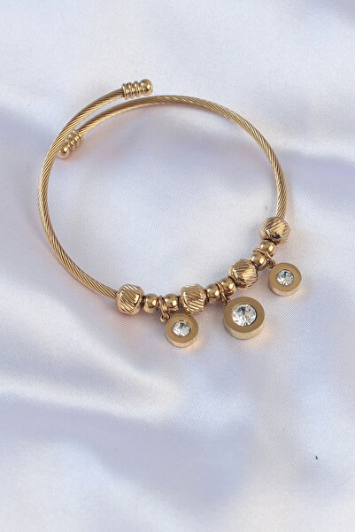 Livenda 316L Steel Gold Color Zircon Stone Model Charm Bracelet Tj-Bb6089
