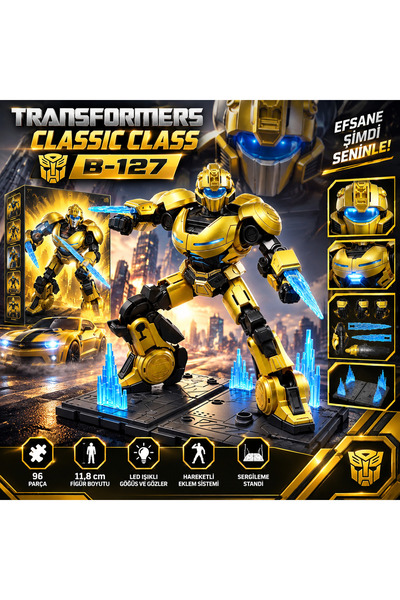 Cici Oyuncak Transformers One Classic Class B-127 Bumblebee 96 Parça Işıklı F...