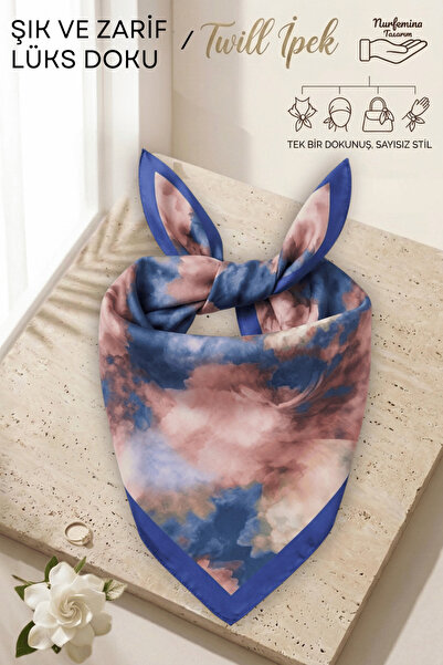 nurfemina Artistic Watercolor Patterned - Twill Silk Textured - Multi-Purpose...