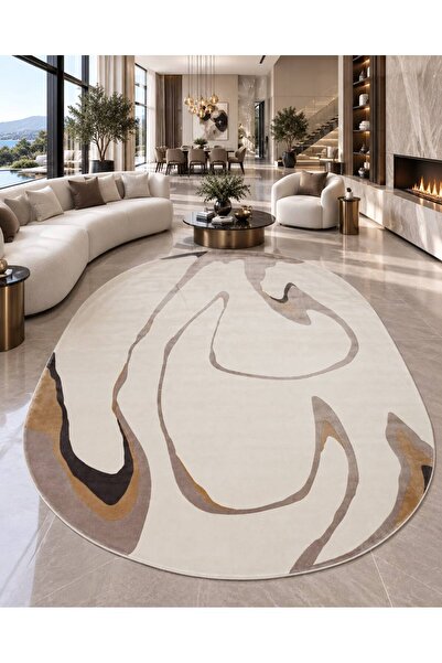 Neşem Halı Boutique EKO HALI Utopia UTP 06 Cream Grey Amorf Tasarımlı Modern ...
