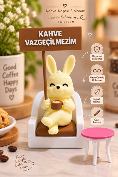 nangbeto Kahve Köşesi Tavşan Biblo – Pufidik Sevimli Dekoratif Biblo Kahve Ma...