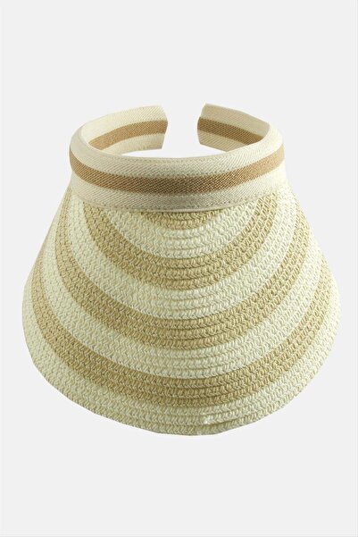 HOŞGÖR ACCESSORIES Straw Beach Hat with Cap