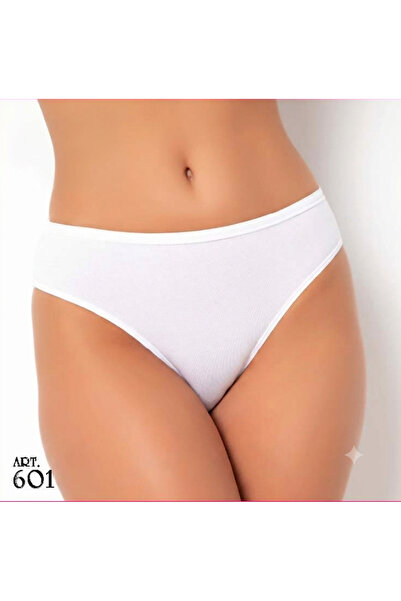 MİSS AYZA İÇTEN GELEN ŞIKLIK Women's White Cotton High Cut Bikini Panties - C...