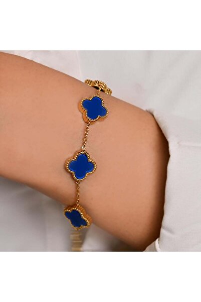 Generic Brand Five Roses Design Bracelet Gold and Blue Master Quality All Bra...