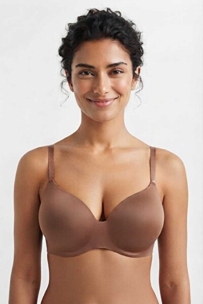 ÖMF Mink Color Women's Premium Laser Cut Seamless Basic Underwire C Cup Bra -...