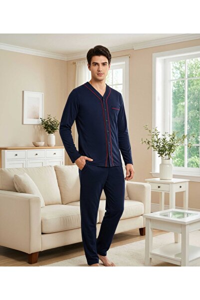 melodi Front Buttoned Men's Pajama Set 44020