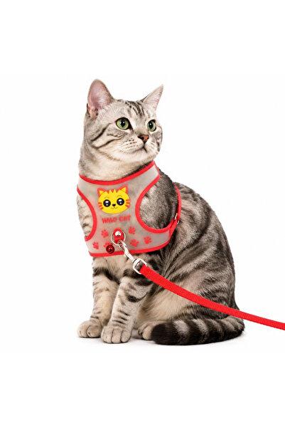 Generic Brand Set Ham cu Lesă pentru Pisici, Vestă Reglabilă HALO CAT cu Clop...