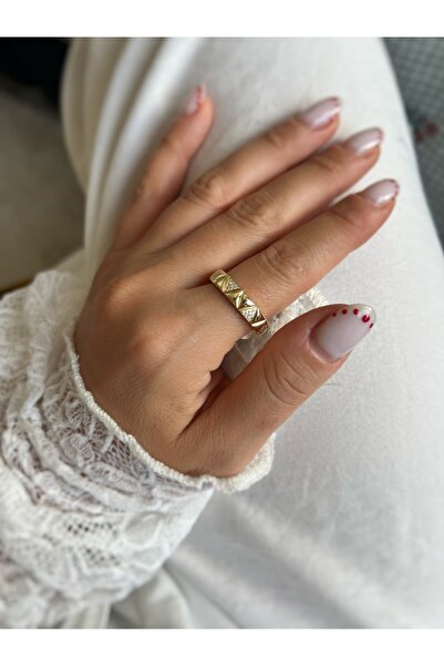 ToffyStore Triangle-Detail Ring