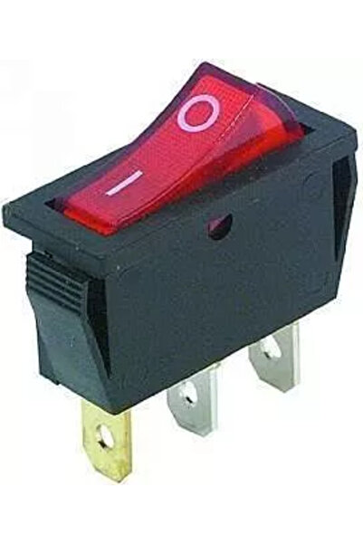 vidsel Intrerupator 3 poli 1 buton rosu ON-OFF 250V 15A cu retinere