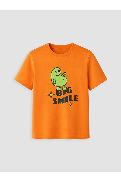 LC Waikiki Two Mt Shop Quality Orange Combed Cotton Printed Standard & Regula...
