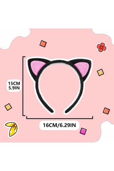 HadPols @Pofuduk Cat Ear Crown – Soft Plush Adorable Accessory for Cosplay, Party, and Costume 17X15 cm