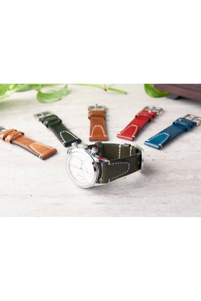 Yaydan Deri Aksesuar 20mm Haki Yeşil Renk Ranger Seri Deri Kordon (Akıllı Pimli)