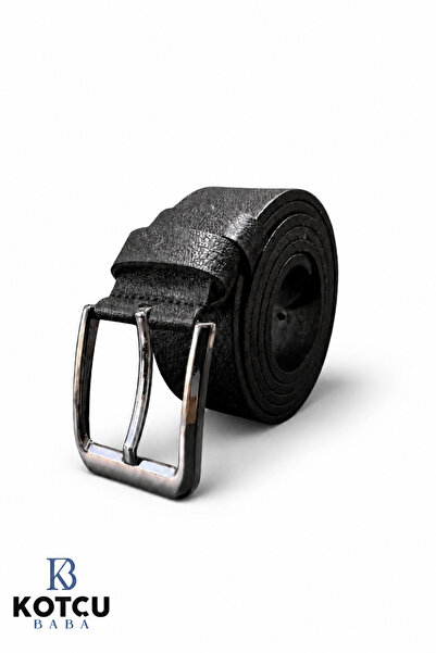 KOTCUBABA Faux Leather Classic Black 4 cm Men's Belt