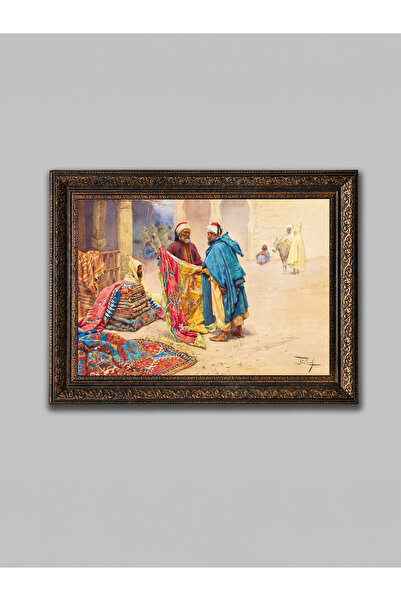 WoodyArts Kilimci Bronz cu ramă antică, pictură decorativă de perete pentru s...
